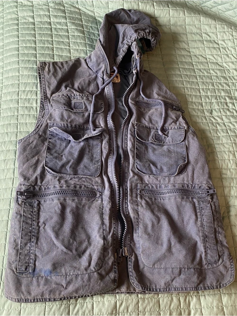 Vintage Banana Republic Blue Cotton Utility Vest